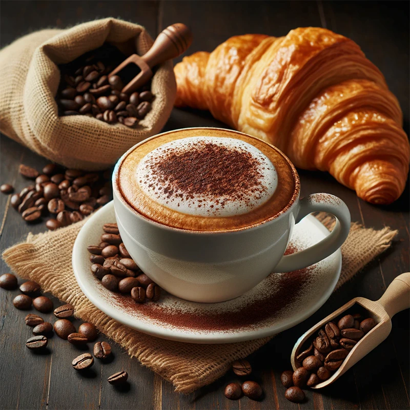 Poranna filiżanka kawy z cappuccino