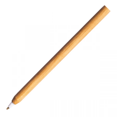 Długopis bambusowy do firmowego nadruku lub graweru logo, biały element kolorowy