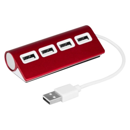 Rozgałęźnik USB 2.0 Fletcher, czerwony