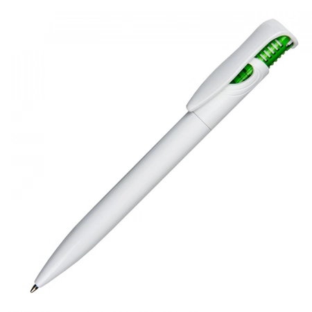 Tani długopis plastikowy Fast, zielony/biały 