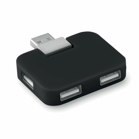 Hub USB 4 porty Square, czarny