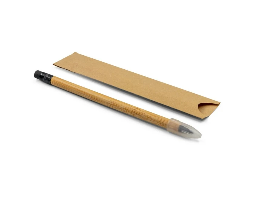 Bambusowy wieczny ołówek B'RIGHT z logo i gumką
