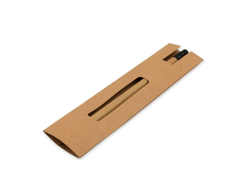 Bambusowy wieczny ołówek B'RIGHT z logo i gumką