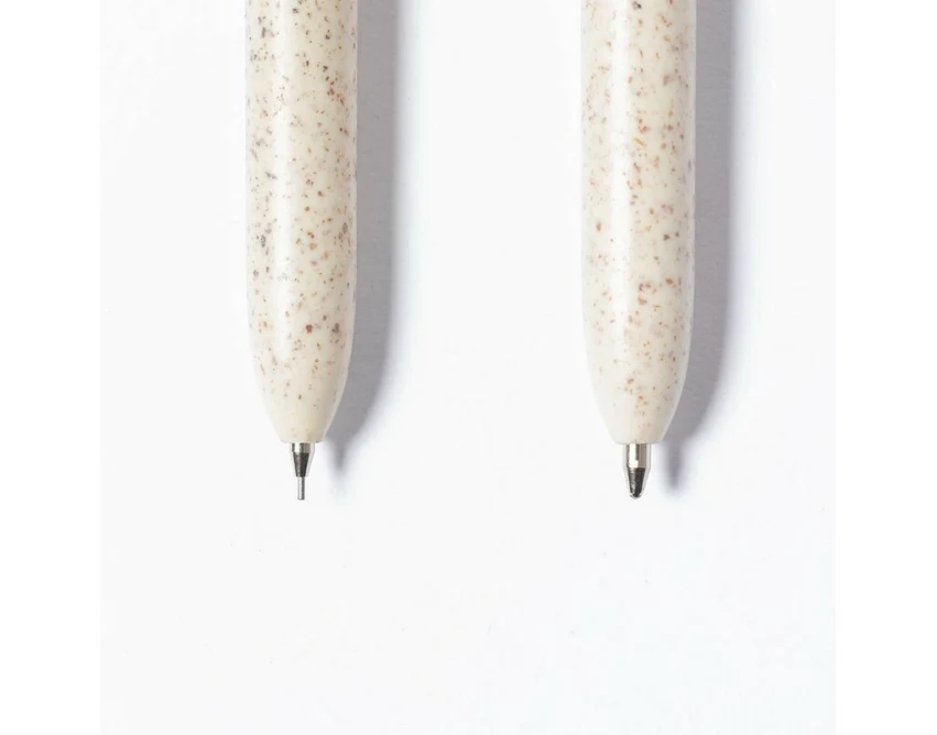 Eko zestaw piśmienniczy bambus i słoma pszeniczna z logo