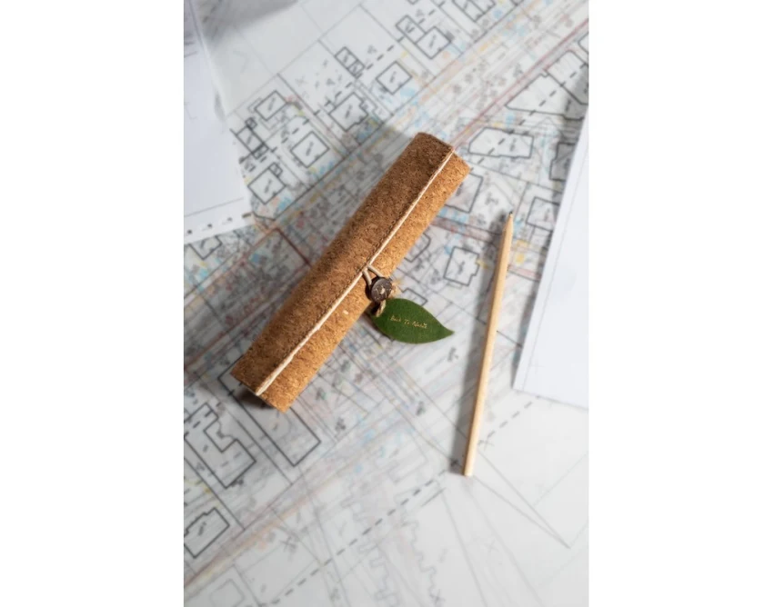 Eko zestaw szkolny Clark: korkowe etui, drewno, nadruk