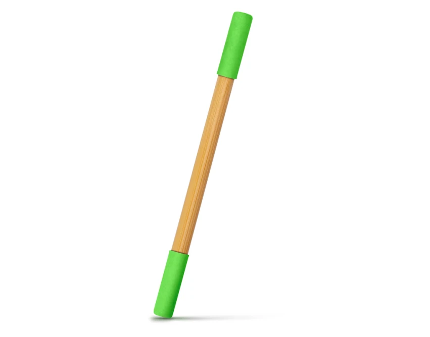 Jasnozielony bambusowy długopis 2 w 1 Mikayla z logo