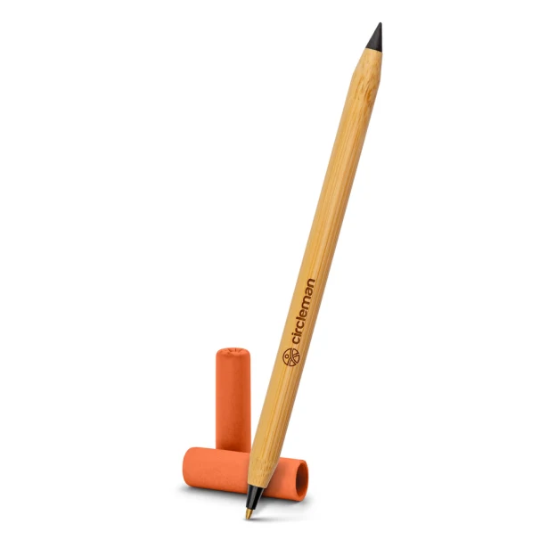 Pomarańczowy bambusowy długopis 2w1 Mikayla z logo