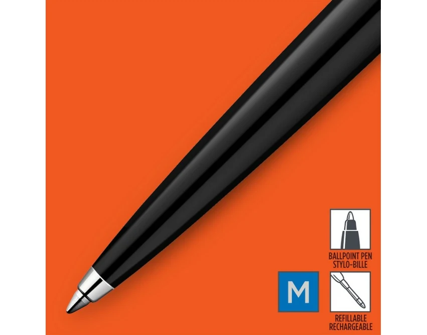 Parker Jotter czarny metalowy z grawerem logo w pudełku