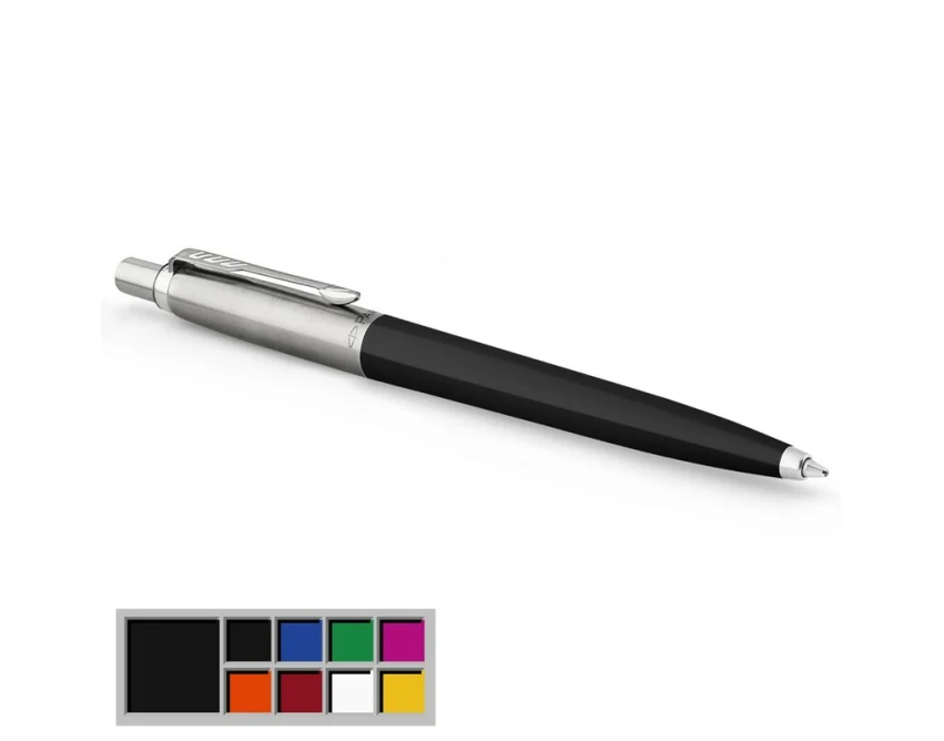 Parker Jotter czarny metalowy z grawerem logo w pudełku