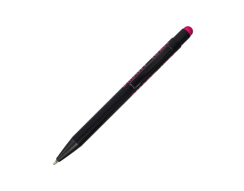 Różowy długopis aluminiowy Shinery z kolorowym grawerem