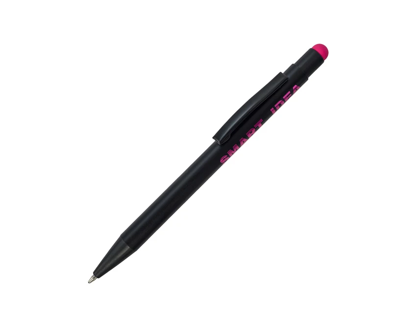 Różowy długopis aluminiowy Shinery z kolorowym grawerem