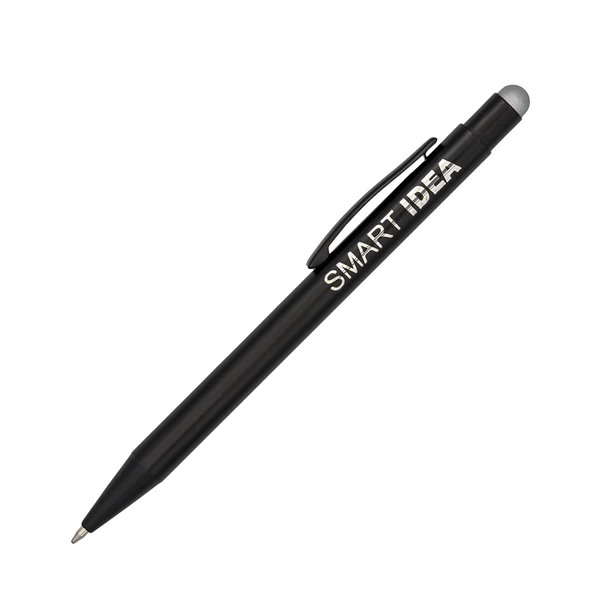 Srebrny długopis aluminiowy Shinery z grawerem logo