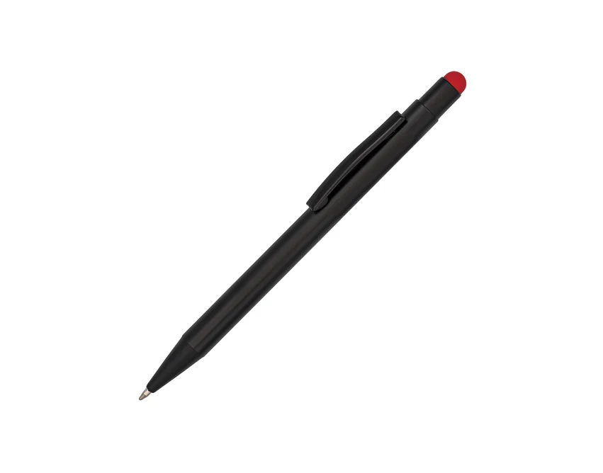 Długopis Shinery czerwony z logo i czerwonym stylusem