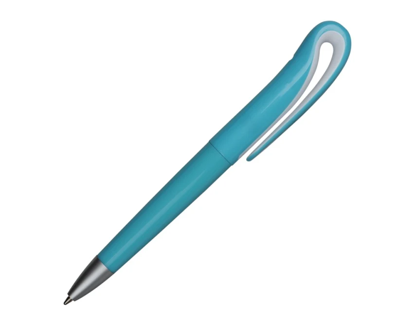Jasnoniebieski długopis Cisne z nadrukiem logo, klip łezka