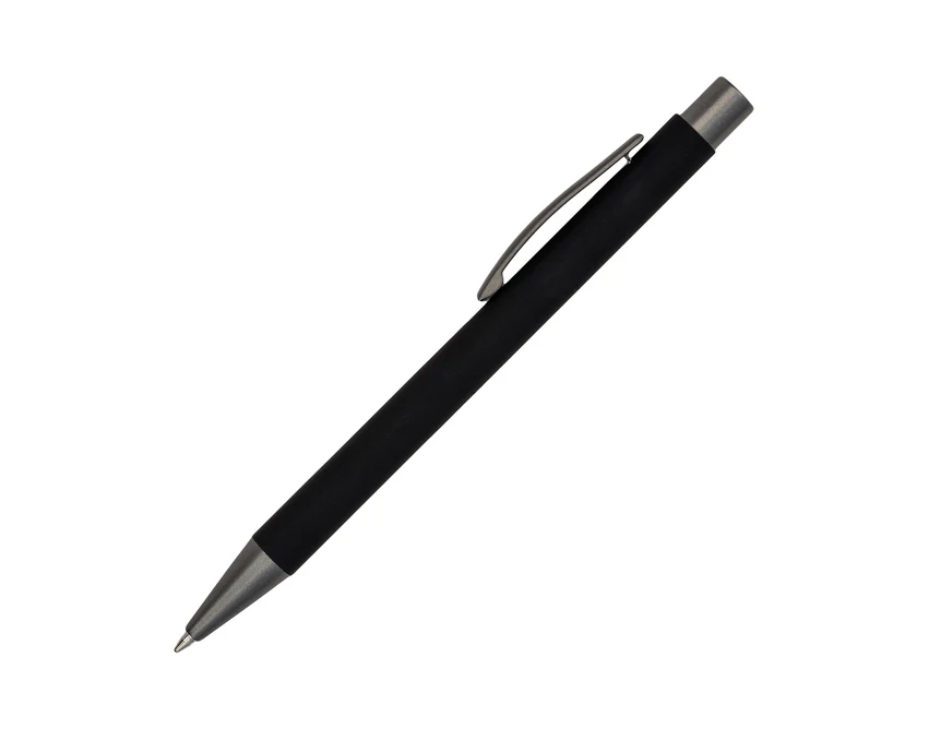 Długopis aluminiowy Eken czarny z logo firmy, satynowy