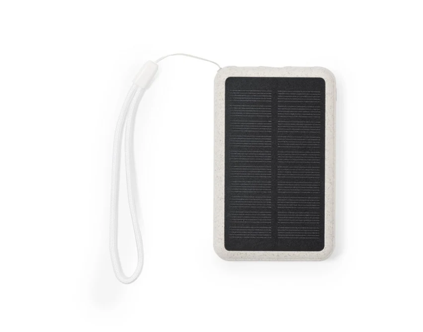 Powerbank solarny 5000mAh ze słomy pszenicznej z logo