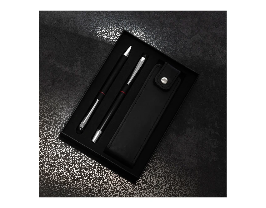 Czerwony zestaw Curitiba: pióro kulkowe i długopis z etui