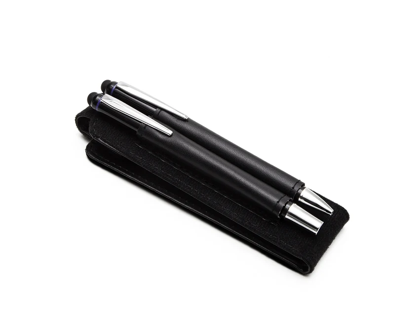 Niebieski zestaw piśmienniczy Curitiba z grawerem logo