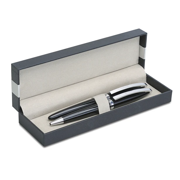 Czarny zestaw piśmienniczy Miracle z grawerem w etui