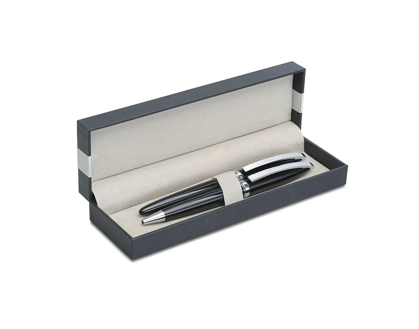 Czarny zestaw piśmienniczy Miracle z grawerem w etui