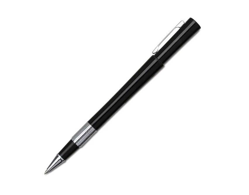 Czarny zestaw piśmienniczy Sandglass z logo w etui