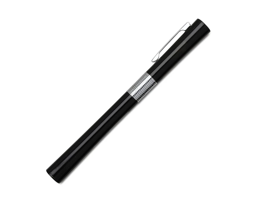 Czarny zestaw piśmienniczy Sandglass z logo w etui