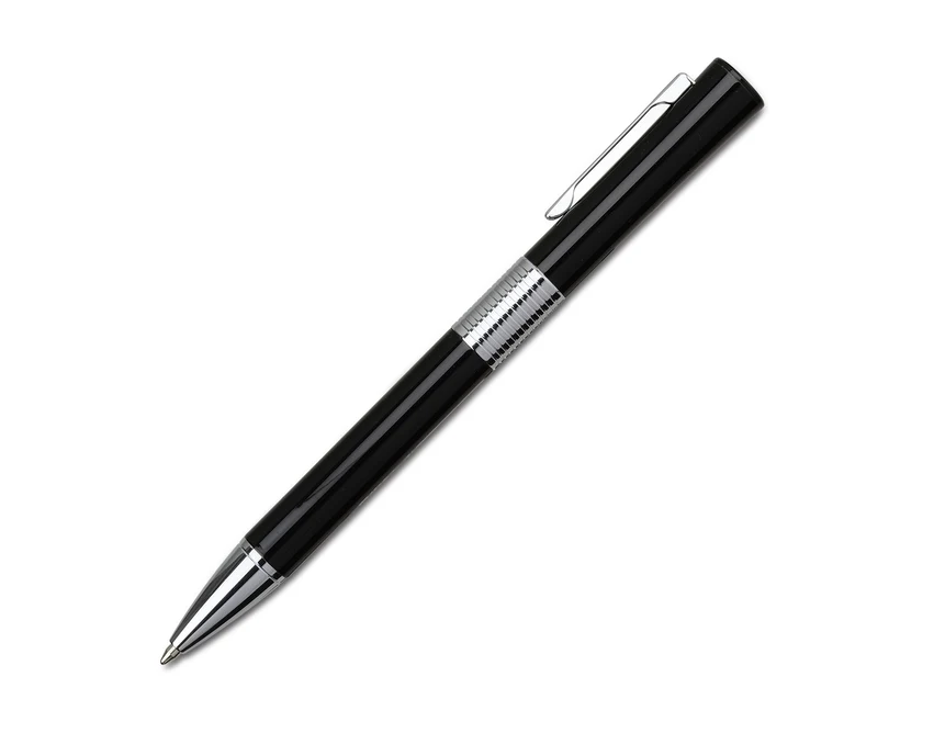 Czarny zestaw piśmienniczy Sandglass z logo w etui