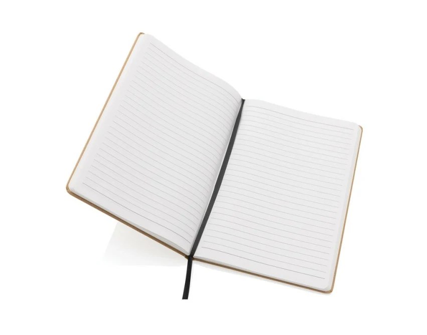 Brązowy notatnik A5 z papieru kamiennego Kraft FSC z logo