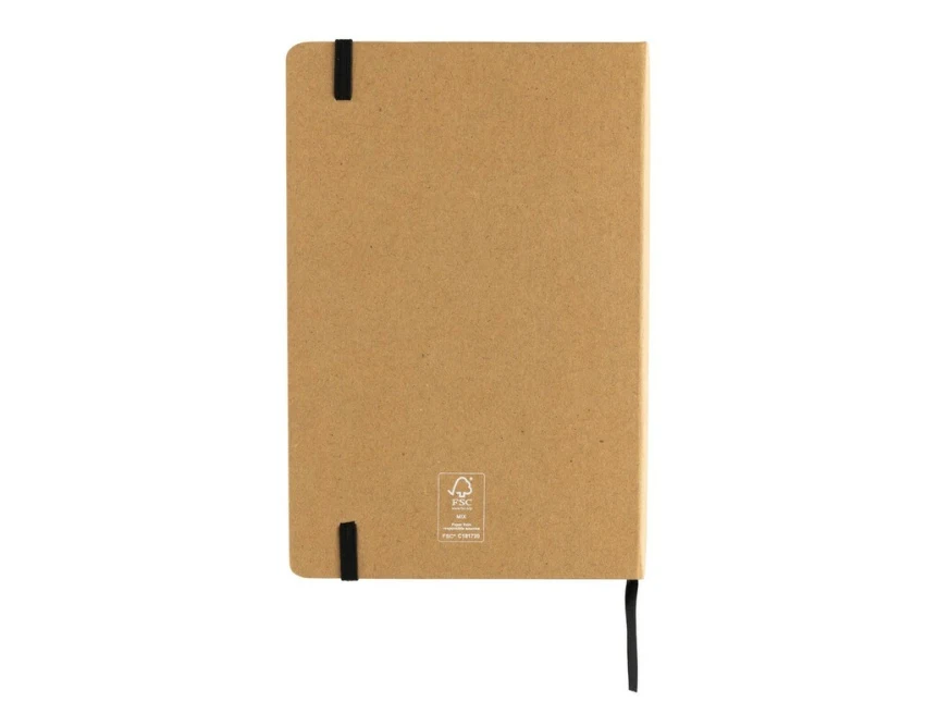 Brązowy notatnik A5 z papieru kamiennego Kraft FSC z logo