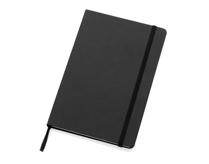 Czarny notatnik A5 z papieru kamiennego kraft FSC pod logo