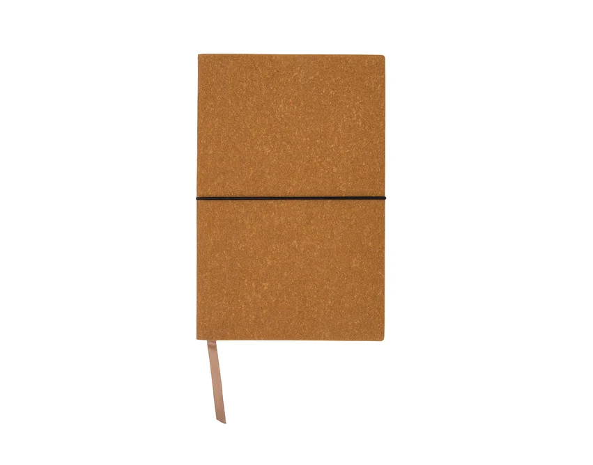 Brązowy eko notes skórzany z grawerem i gumką, 80 kartek