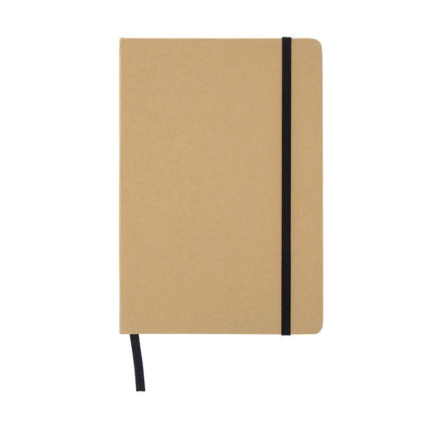 Czarny notatnik A5 Simply z gumką, kratka, 80 kartek, logo