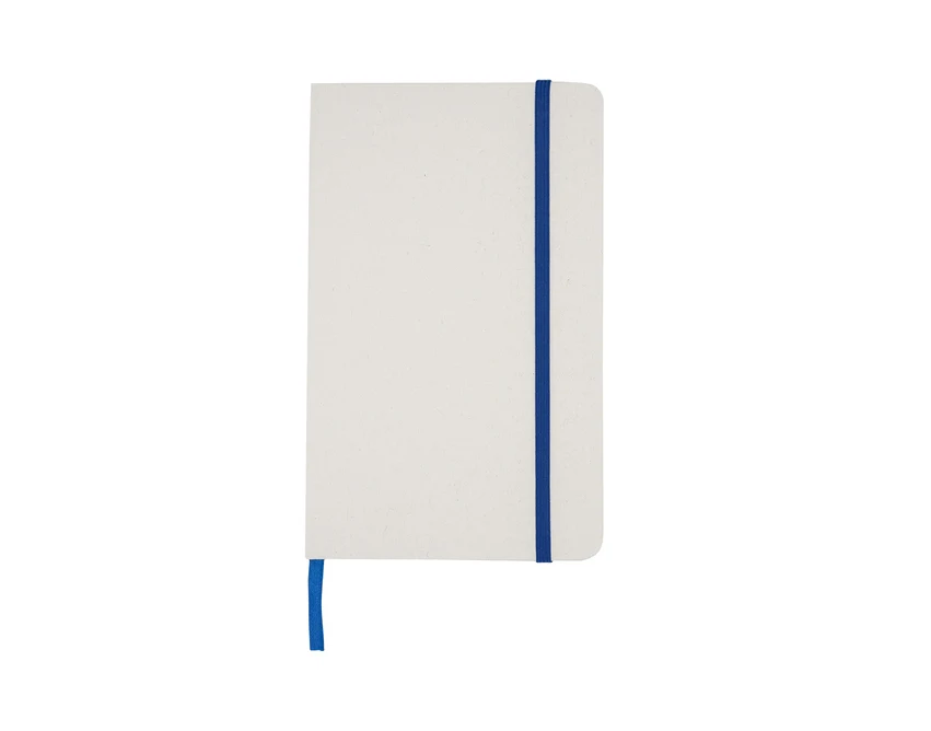 Notes książkowy eco niebieski z logo, gumka i tasiemka