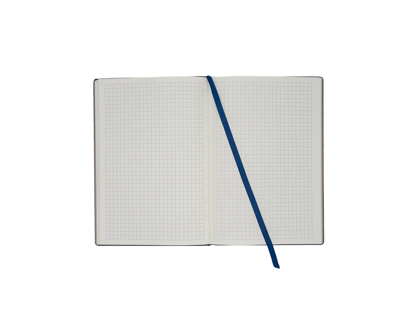 Notatnik Vista A5 granatowy z logo, twarda oprawa PU