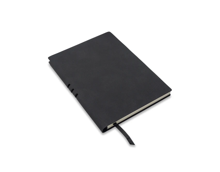 Czarny notes firmowy Nest z logo, miękka okładka, 120 kartek