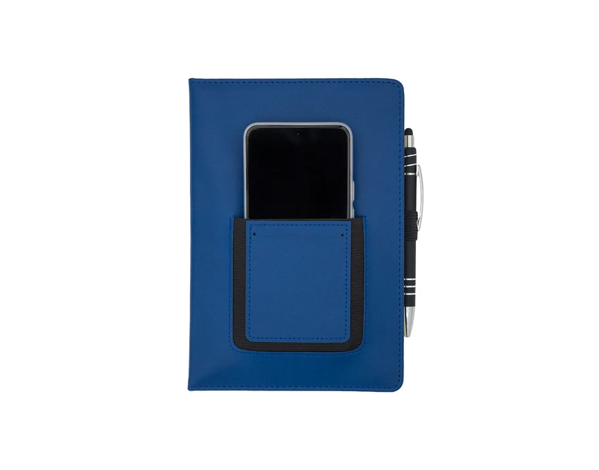 Notes A5 granatowy Eibar z kieszenią na telefon, ekoskóra