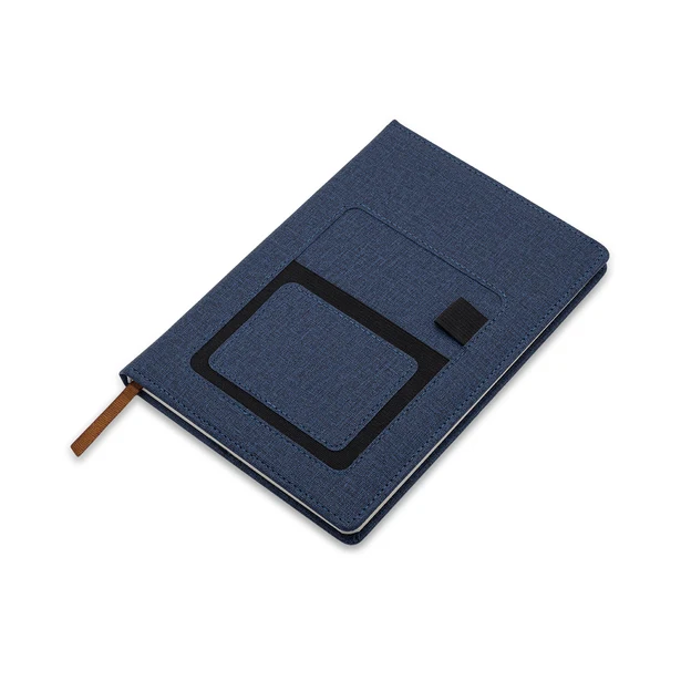 Notes A5 granatowy z kieszonką na telefon i logo Irun