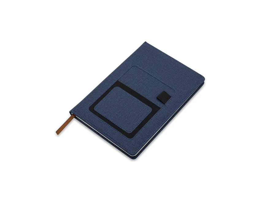 Notes A5 granatowy z kieszonką na telefon i logo Irun