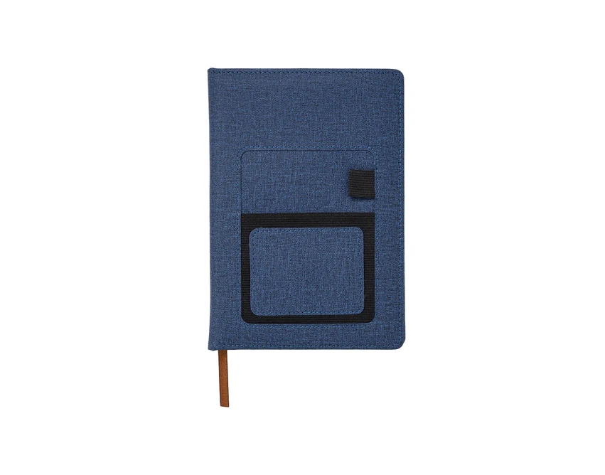 Notes A5 granatowy z kieszonką na telefon i logo Irun