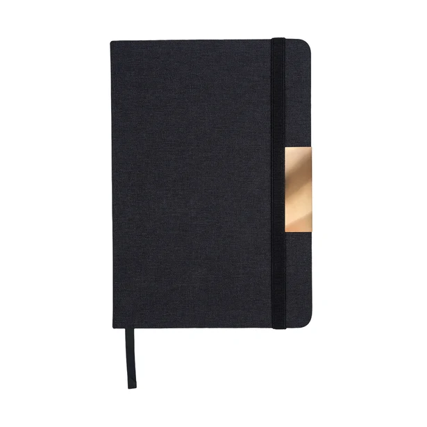 Notes A5 RPET czarny ze złotym akcentem, personalizacja