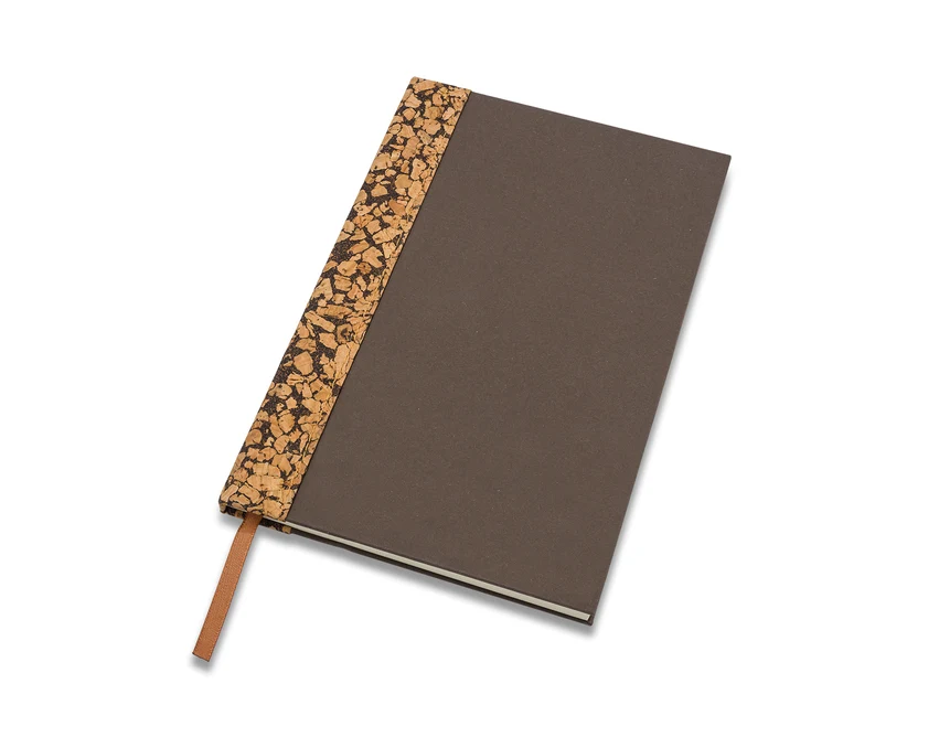 Notes A5 Mokka brązowy z korkiem i logo firmy