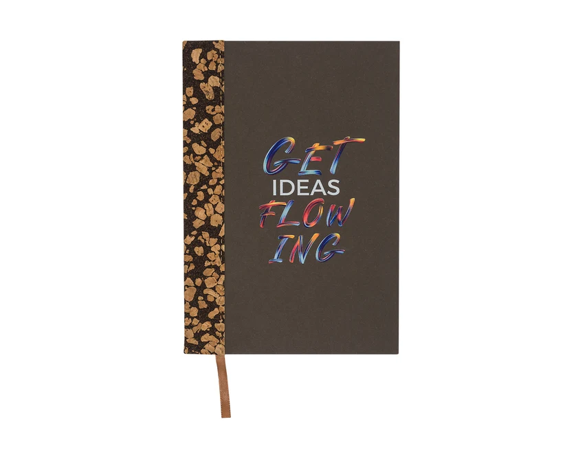 Notes A5 Mokka brązowy z korkiem i logo firmy