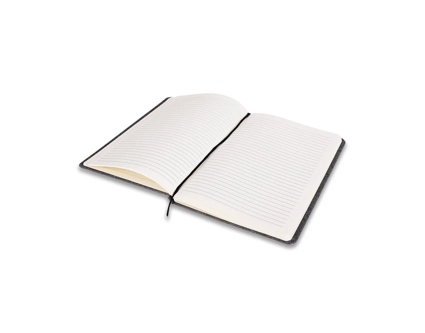 Szary notes bambusowy Baines A5 z gumką i uchwytem na długopis