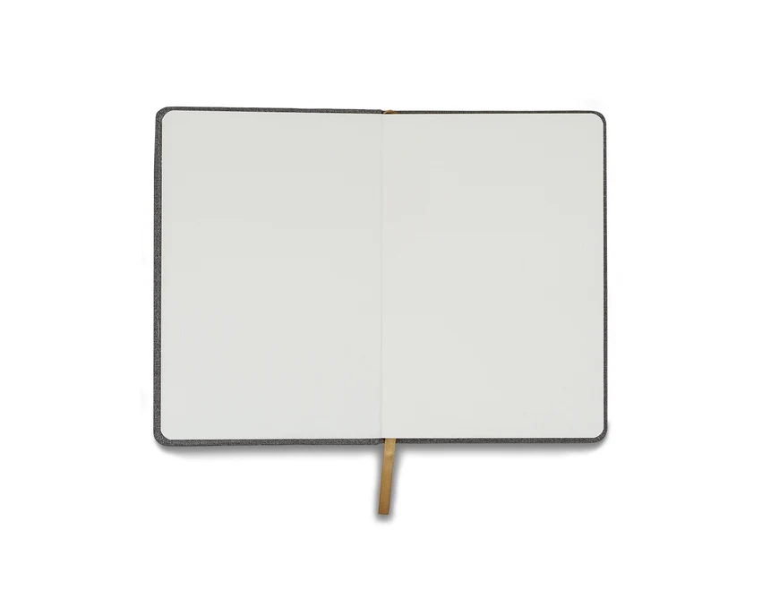 Szary notes A5 Irun z kieszonką na telefon i nadrukiem logo