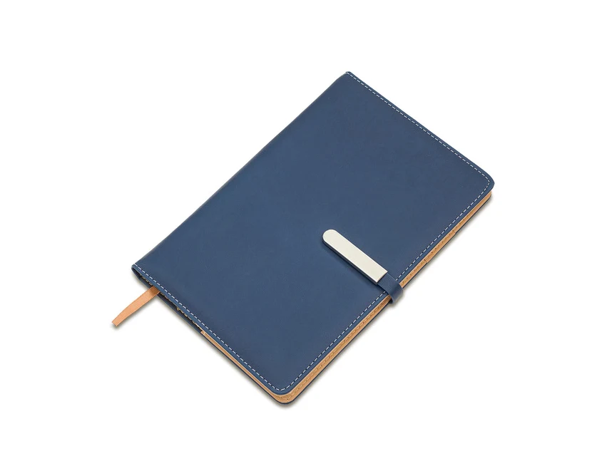 Notes La Mora granatowy A5 z logo, twarda okładka PU