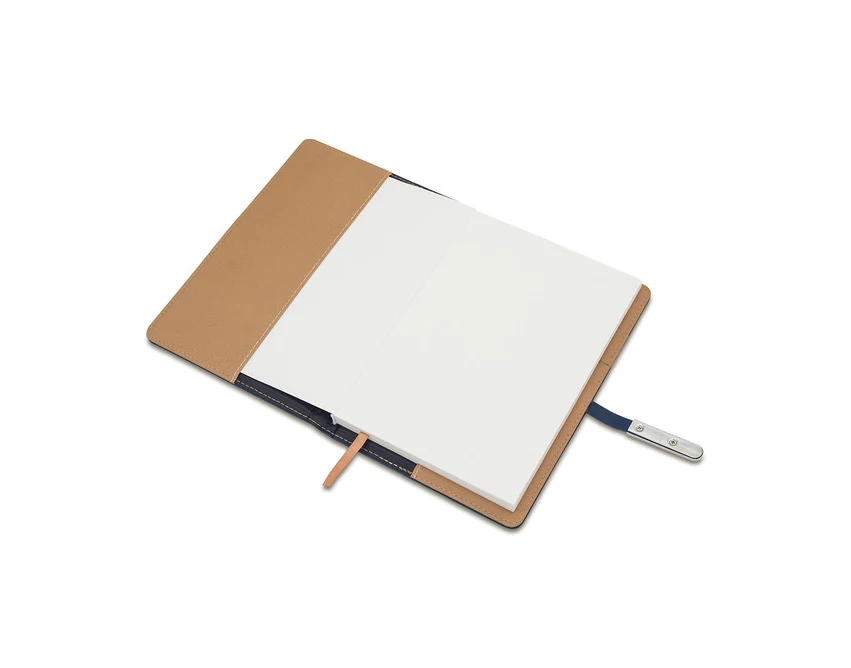 Notes La Mora granatowy A5 z logo, twarda okładka PU