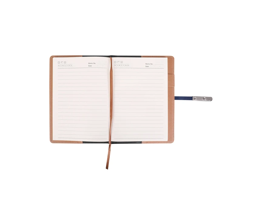 Notes La Mora granatowy A5 z logo, twarda okładka PU