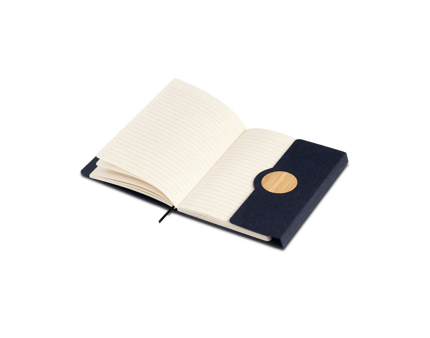 Granatowy notes bambusowy A5 Nestor z logo firmy