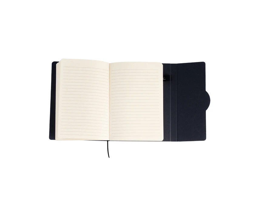 Granatowy notes bambusowy A5 Nestor z logo firmy