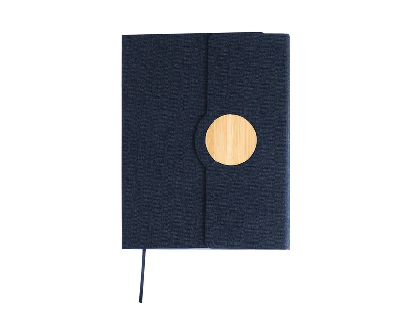 Granatowy notes bambusowy A5 Nestor z logo firmy